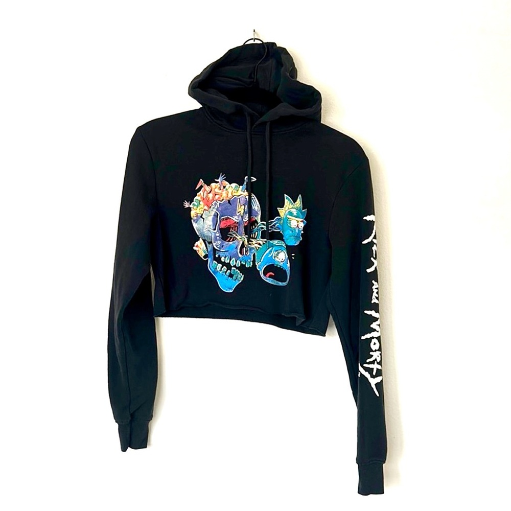 H&M Black Hoodie with Colorful Skull Design